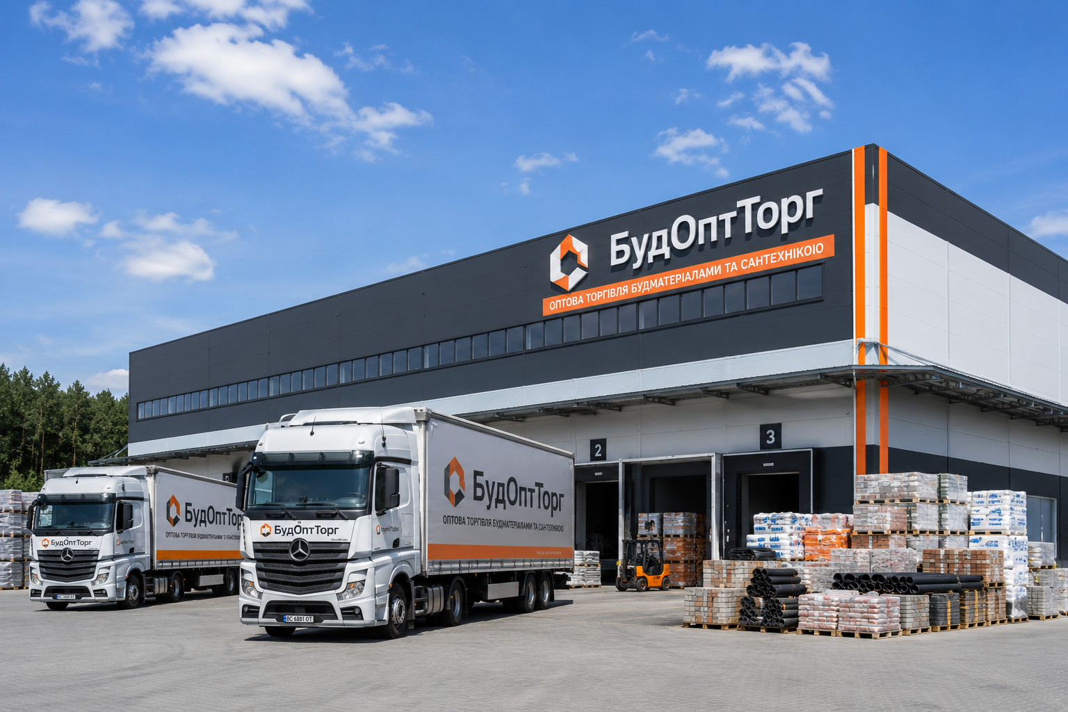 large modern construction materials warehouse