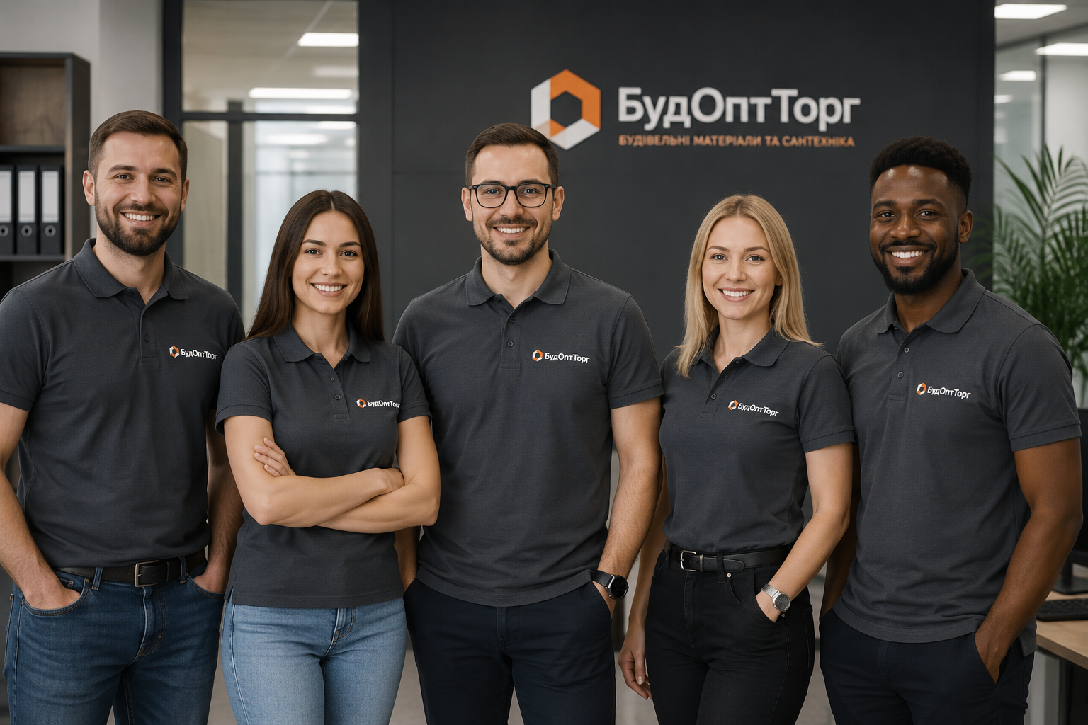 friendly sales team of 5 people